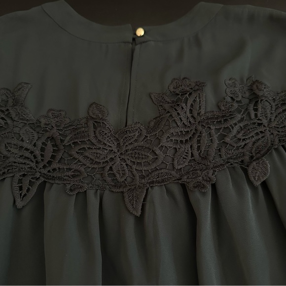 MARCHESA ROSE / Lace Shoulder Blouse / Black / Medium - Picture 6 of 9